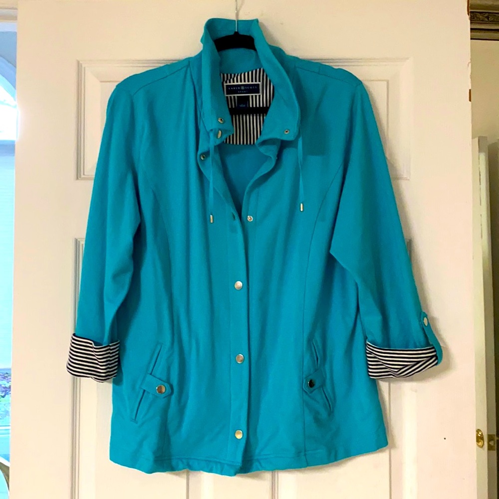 Cute turquoise cotton jacket size Large